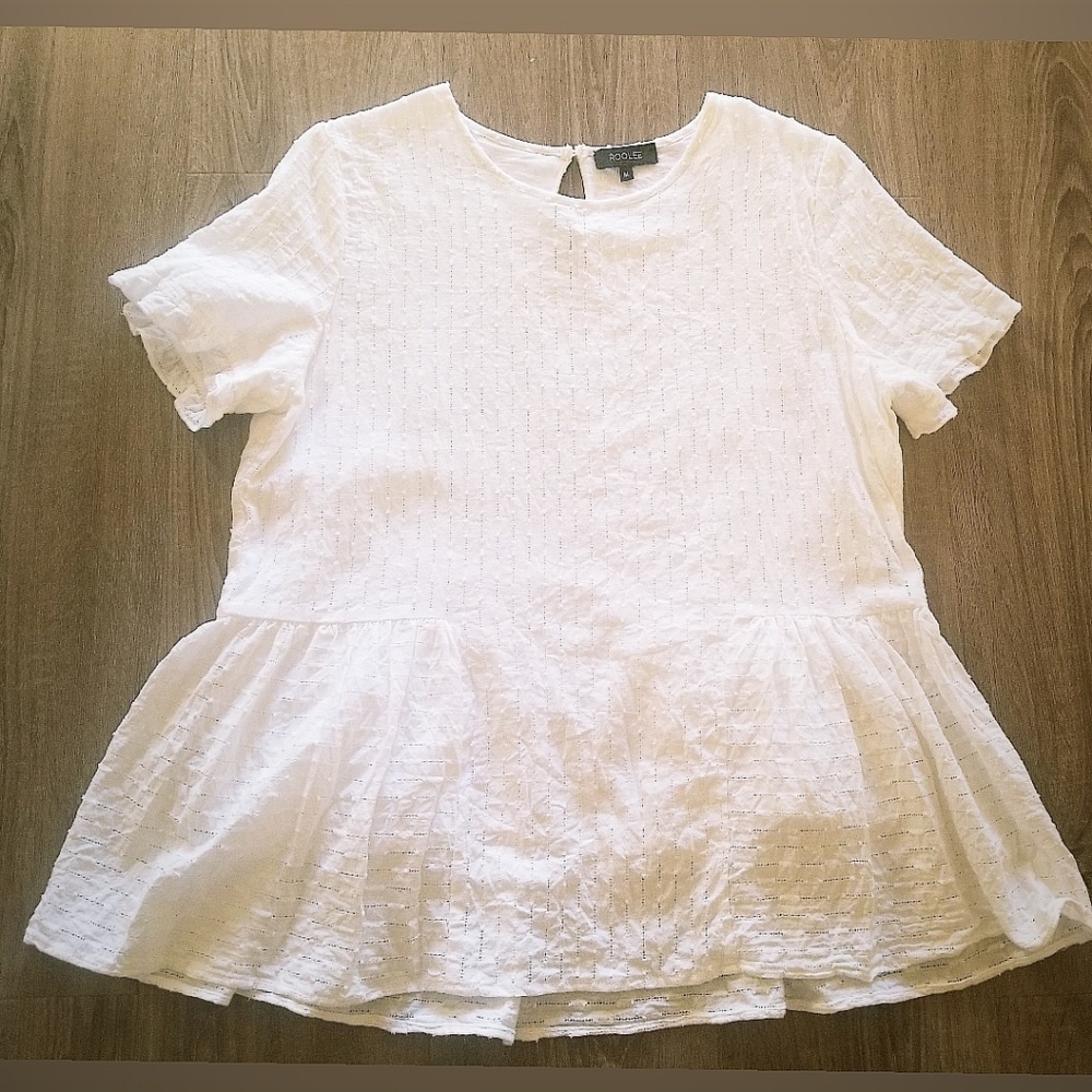 Roolee white/ivory peplum top